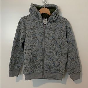 Kids Sherpa lined dinosaur sweater